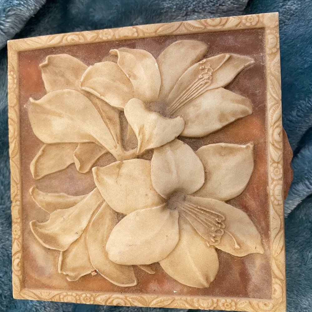 Incolay Stone Square Jewelry Box